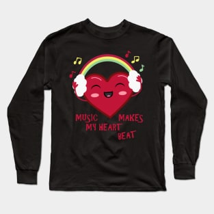 Music Makes My Heart Beat Kawaii Long Sleeve T-Shirt